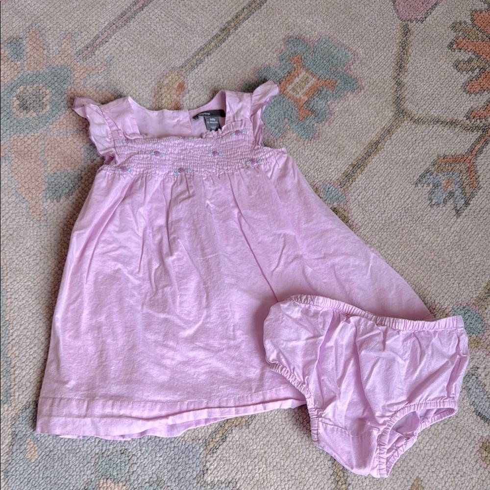Lilac Purple Baby Dress with Bloomers EUC 12-18m
